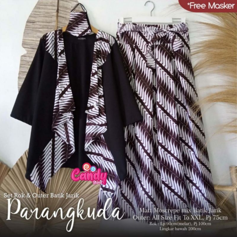 SET OUTER - SETELAN WANITA - BATIK - SET OUTER, BAWAHAN DAN MASKER