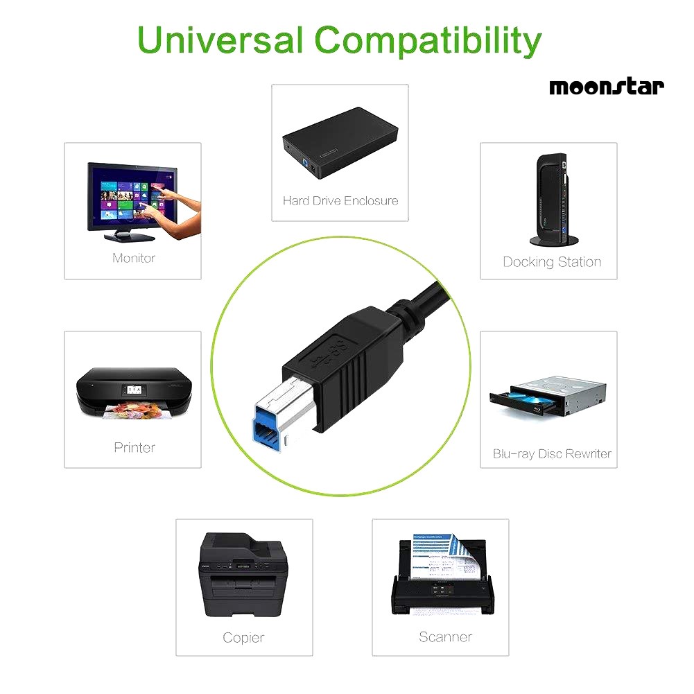 Ms DOONJIEY Kabel Konektor Kecepatan Tinggi USB 3.0 Tipe A Ke B Hub Untuk Printer Scanner