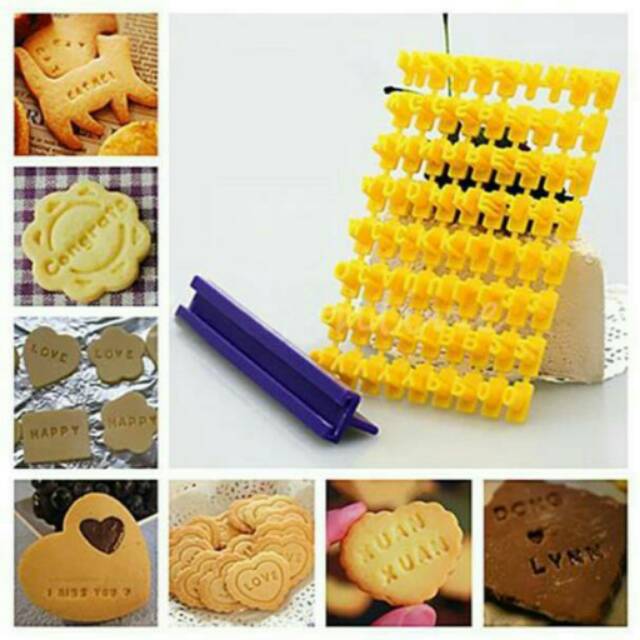 Cetakan kue huruf dan angka number and letter press cetakan bento