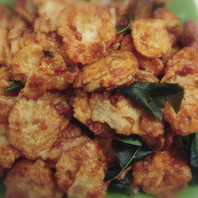 

[KODE 8635] 250gram (1/4kg) Keripik Emping melinjo Thailand Pedas Manis Utuh - Emping Thailand