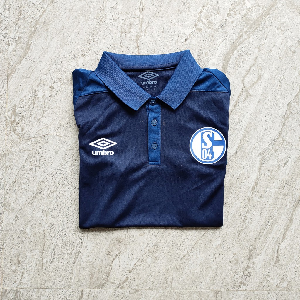 UMBRO ORIGINAL Jersey Schalke Club Baju Bola Pria Kaos Olahraga Kerah IMPORT