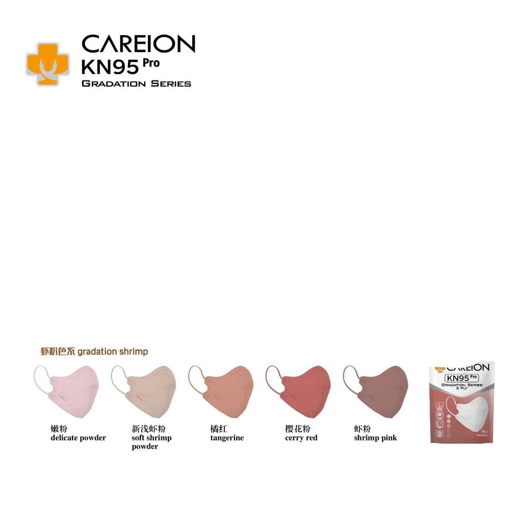 MASKER KN95 PRO GRADATION SERIES 5 PLY CAREION ISI 10 PCS NEW EDITION