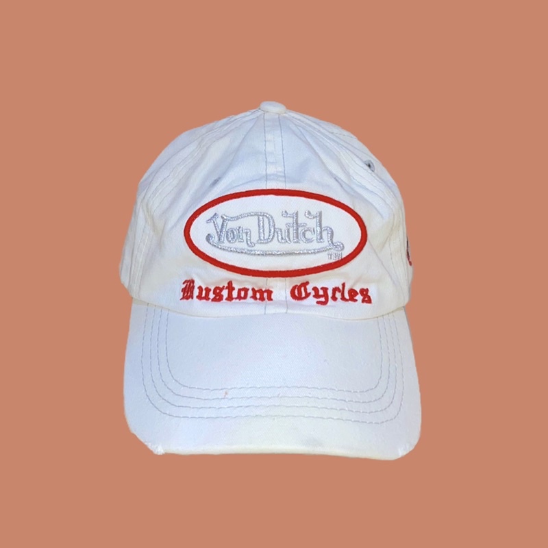 White with Red Von Dutch Cap