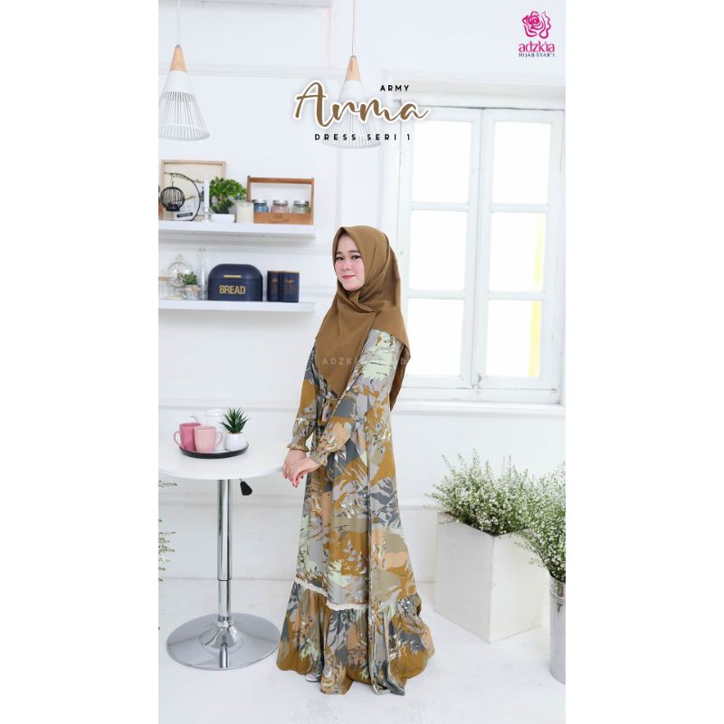 Arma Dress Seri 1 Army by Adzkia Hijab