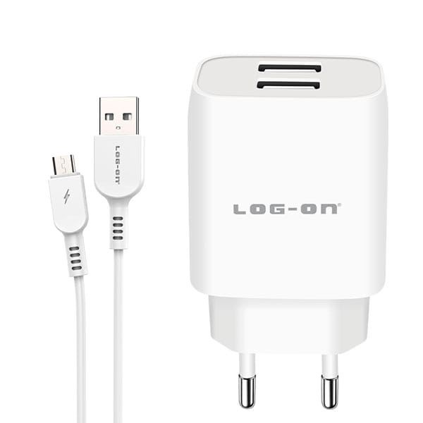 PROMO CHARGER LOGON LO-C31 QUICK CHARGE 2USB 2.4A SMART IC + KABEL MICRO