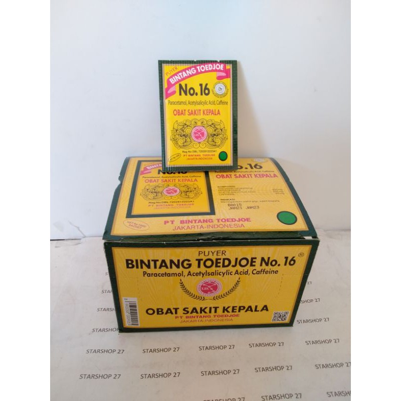 

Puyer bintang toedjoe No. 16 harga per lusin