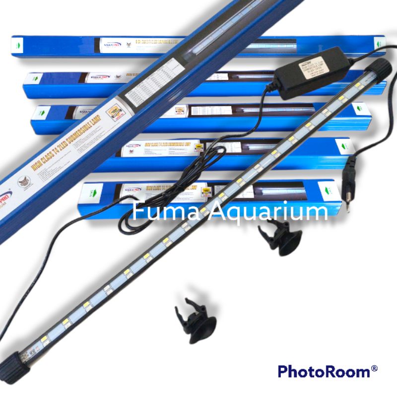 Lampu Celup Aquarium 60cm Sakkai Pro T4-2LED-SP60 3X mode Ganti Warna Dobel Led 20watt Akuarium Aquascape Submersible Lamp