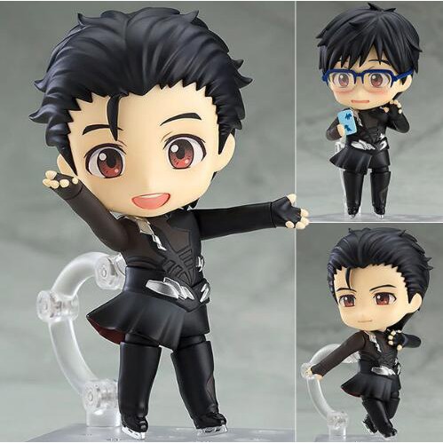 『Bebas Ongkir 』 10cm YURI on ICE Nendoroid 736 # Katsuki Yuri Anime Cartoon Action Figure PVC toys
