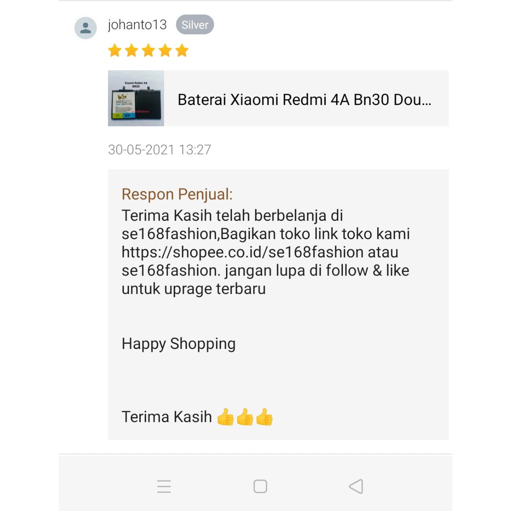 Baterai Xiaomi Redmi 4A Bn30 DoublePower Batre batere Battery