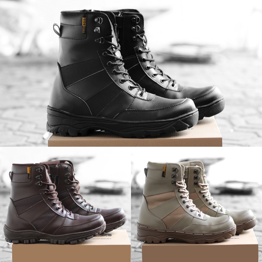 sepatu safety pria Kerja Lapangan Safety Boots DLT Ninja Bikers Boots Ujung Besi Murah Terlaris