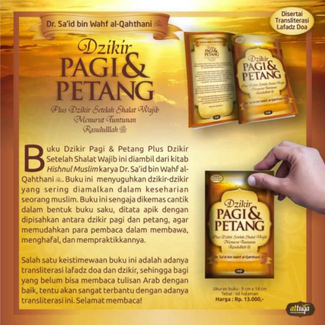 Buku Saku Dzikir Pagi Petang Sore Dan Doa Setelah Shalat Shopee Indonesia