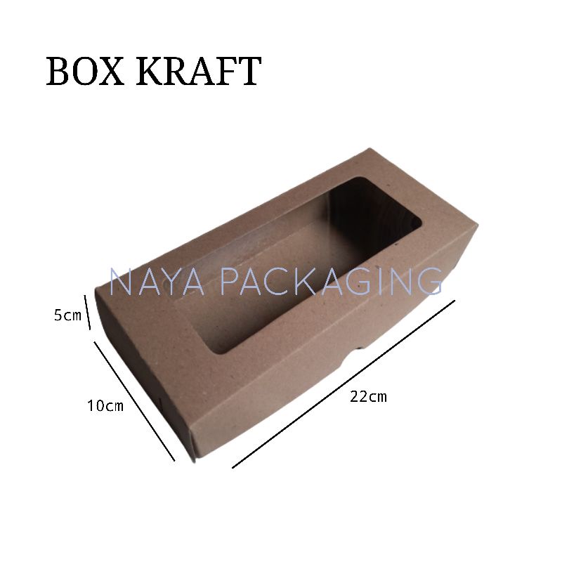 

[350 gsm] Box kraft laminasi jendela | box brownies | bolen | snack 22×10×5