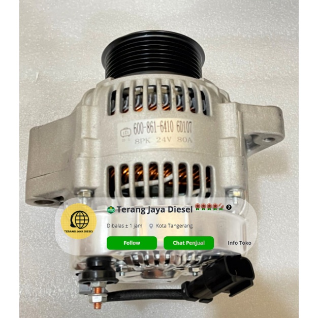 ALTERNATOR PC200-8 24V 60A KOMATSU 600-861-6410