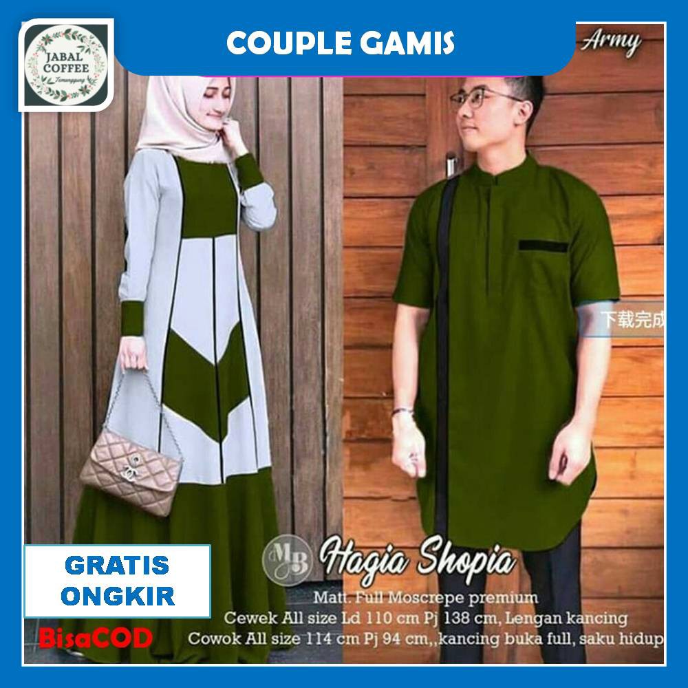 Couple Hagia Shopia / Couple Gamis Katun Moscrepe / Couple Batik Sarimbit Kebaya Kondangan J27