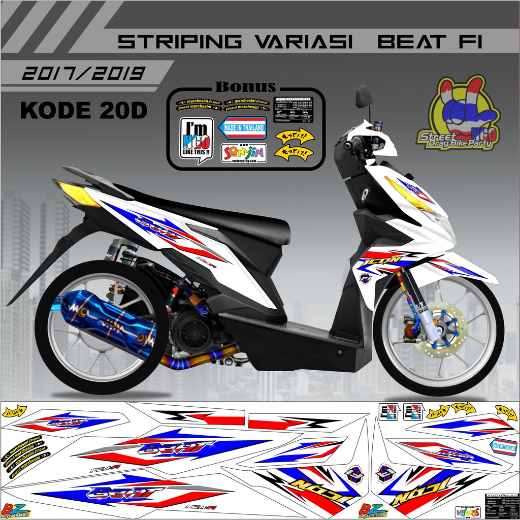 Striping Beat Variasi Stiker Beat Kode 20