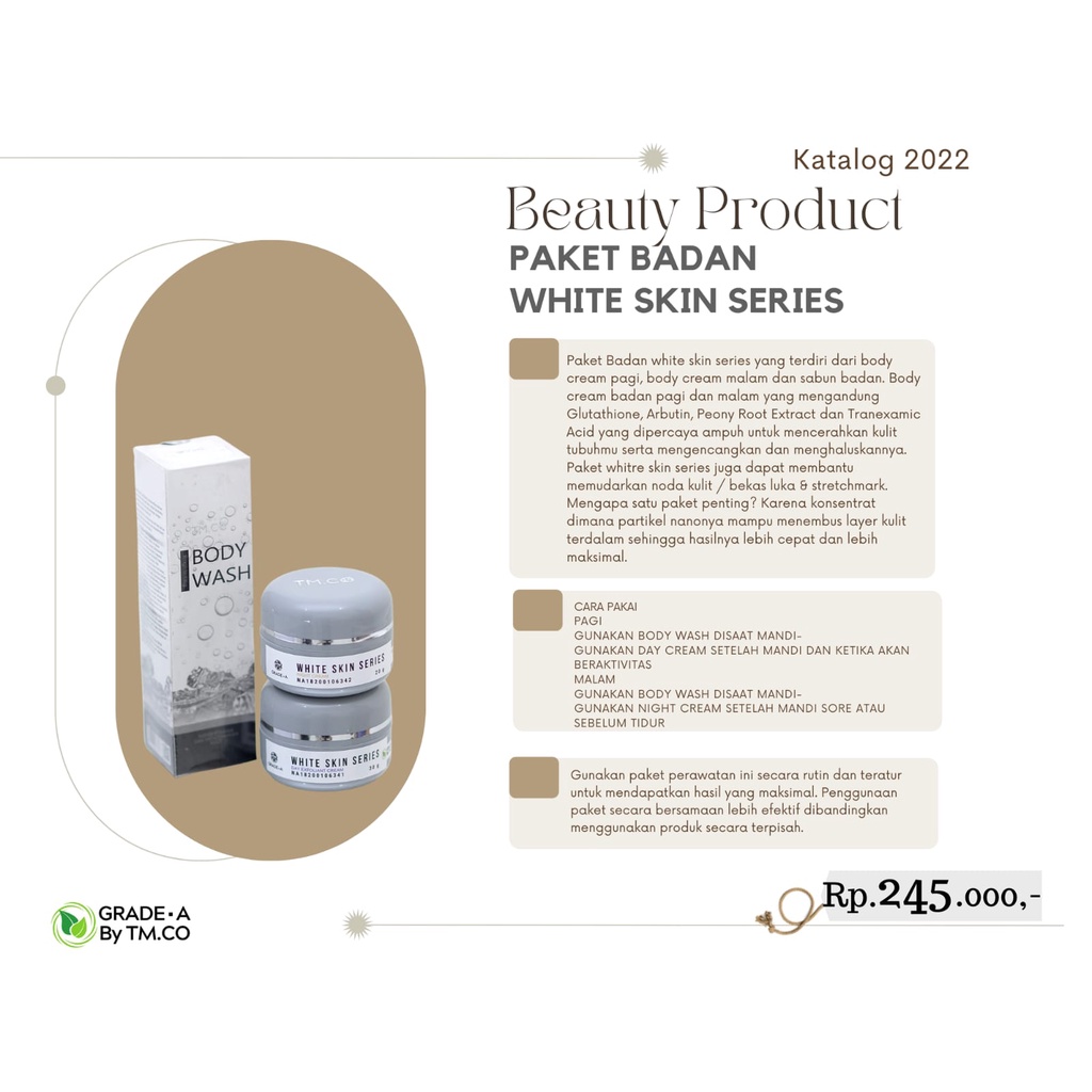 Skincare Grade-A Paket Badan White Skin Series Grade A By TMco
