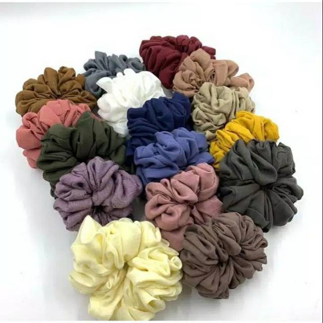 SCRUNCHIE HITS CEPOL HIJAB KEKINIAN IKAT RAMBUT VOLUME