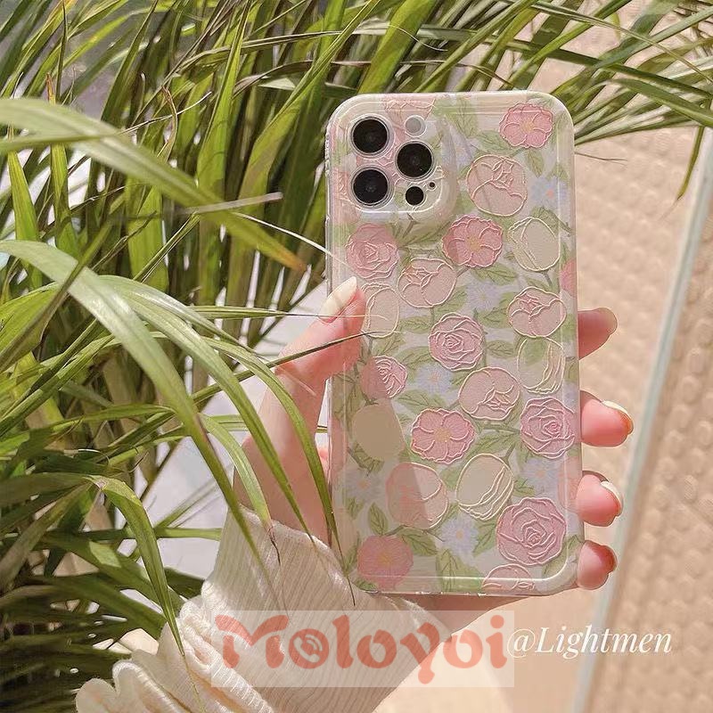 Colorful Flowers Casing iPhone 11 12 Pro Max X XR XS Max 7 8 6 6s Plus Transparent Soft TPU Silicone Back Cover Case