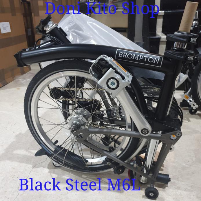 Sepeda Lipat Brompton Black Steel M6L Baru