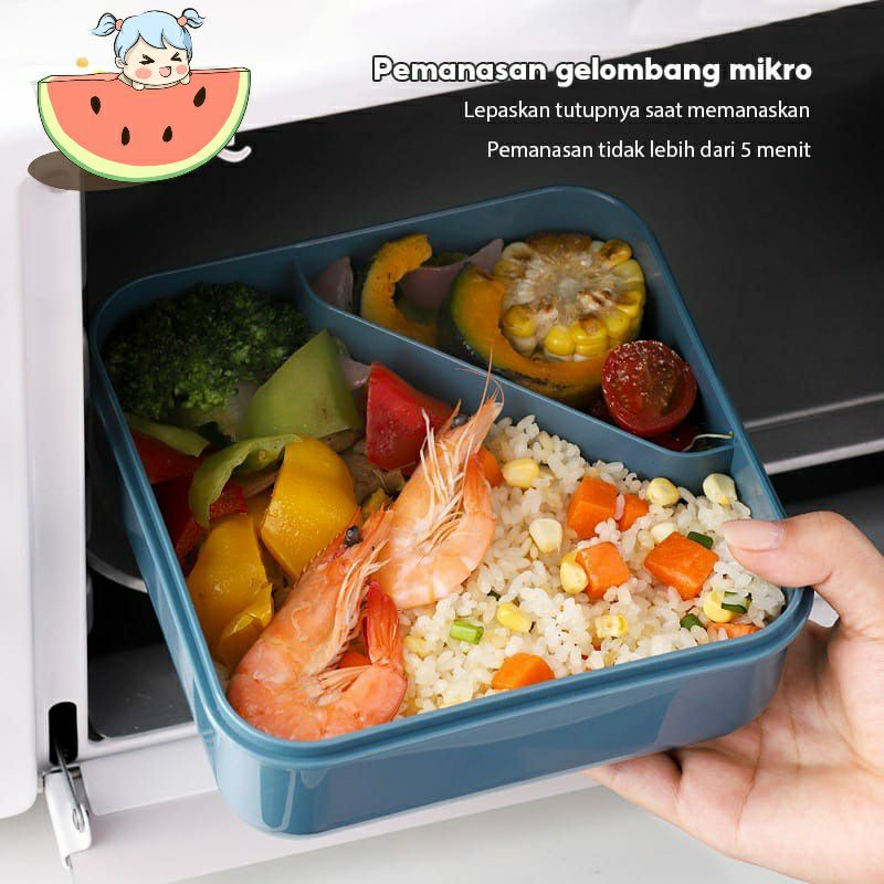 ~ PIYOSHI08 ~ Kotak Tempat Makan Keren Anti Bocor / Lunch Box 1100ml PD140