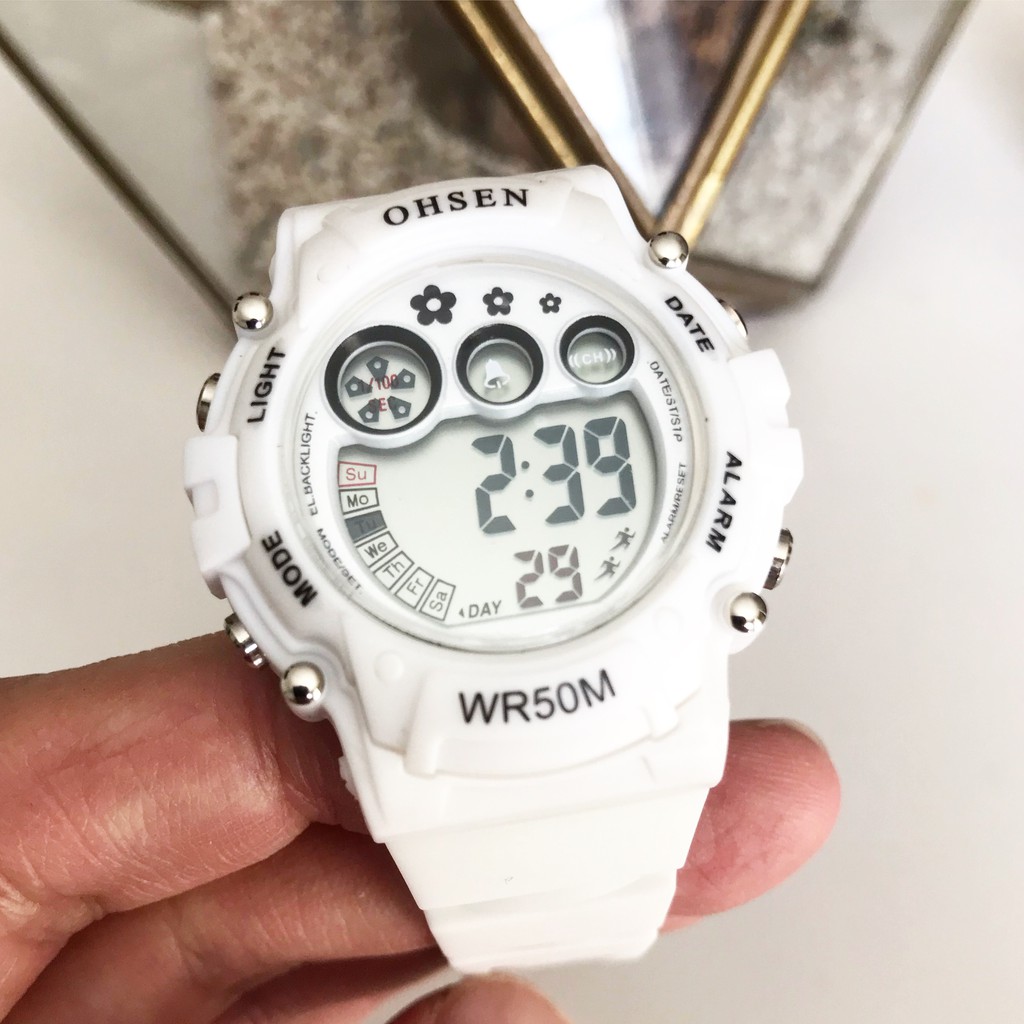 (COD) Jam Tangan Wanita Original Digital OHSEN FD1 Sport Sporty Karet Rubber Waterproof Anti Air