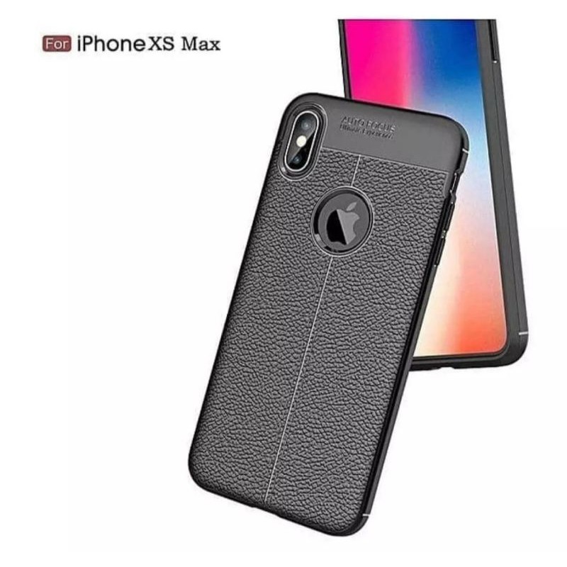 Iphone X Xs Xr Xs Max Silicon Autofocus Leather Softcase Casing Cover TPU Kulit jeruk