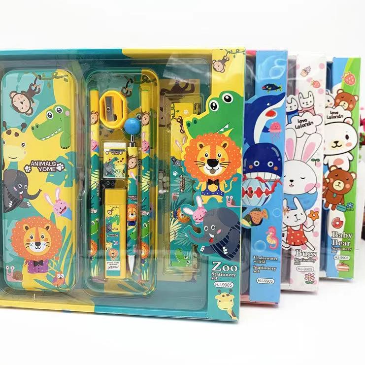 

㊚ Kotak Pensil Anak Set 7In1 Stationery Untuk Hadiah Anak / Sekolah / Kotak Pensil Karakter Murah / Alat Tulis ㅰ
