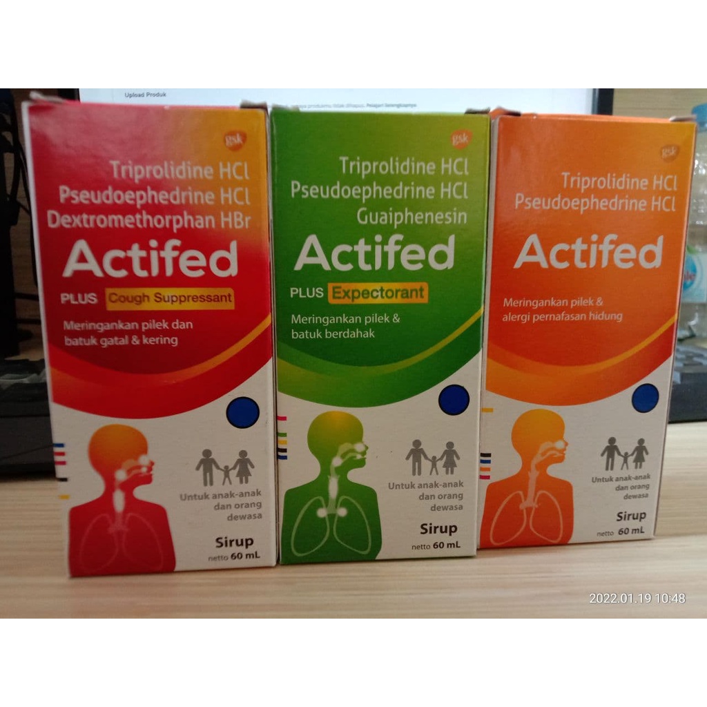 ACTIFED FLU BATUK TIDAK BERDAHAK MERAH/ACTIFED FLU BATUK BERDAHAK HIJAU/ACTIFED FLU OREN