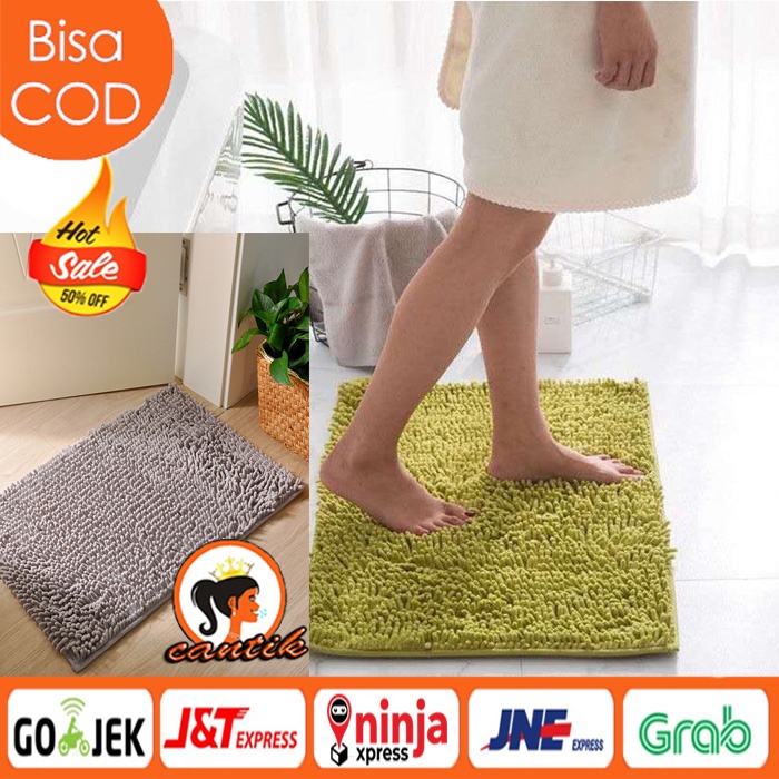 Keset Kaki Cendol 40X60CM Doff Microfiber PREMIUM QUALITY Kain Anti Slip Alas Kaki Lantai Bulu Kamar