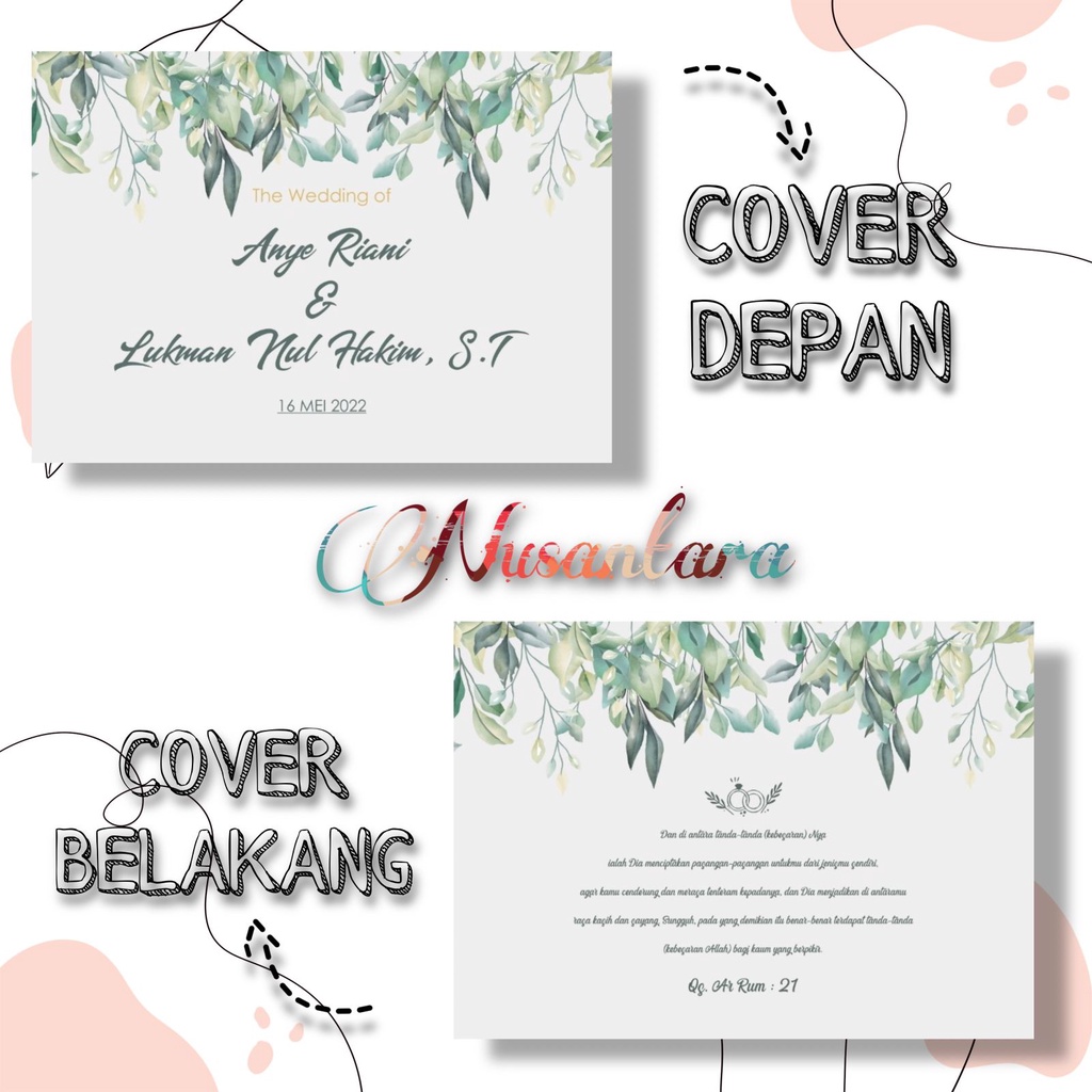 

Buku tamu pernikahan custom nama / Wedding guest book