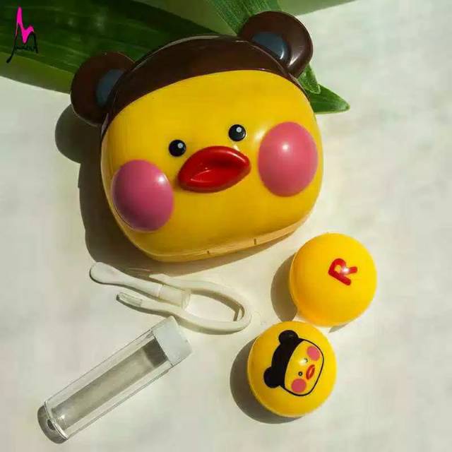 ~ PIYOSHI08 ~ Tempat Soft Lens 3D Bebek Kotak Case Lensa Mini Karakter Duck Lucu Murah AF66