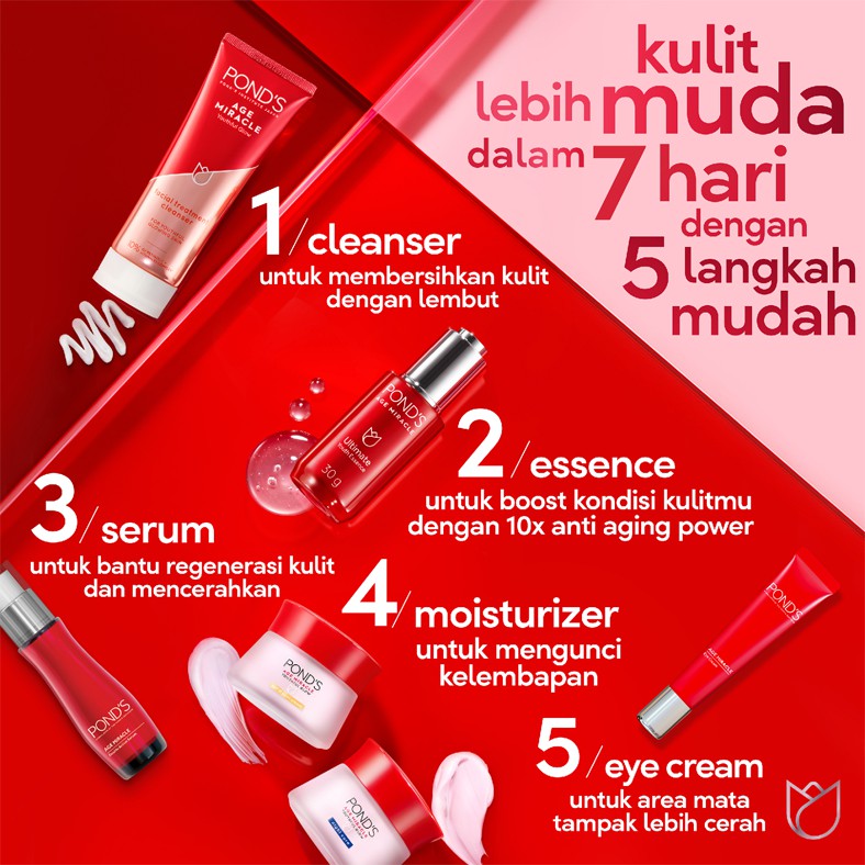 POND'S AGE MIRACLE DAY NIGHT CREAM 50 GRAM PONDS 50G SIANG / MALAM SERUM FOAM EYE ESSENCE WHIP CREAM