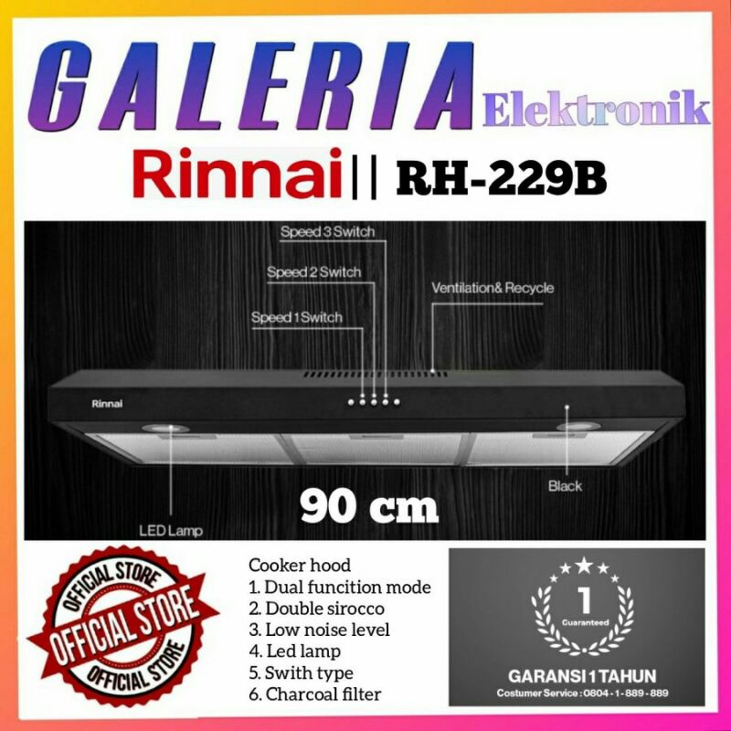 Jual Cooker Hood Rinnai Rh B Penghisap Asap Rinnai Rh B New Cm Shopee Indonesia