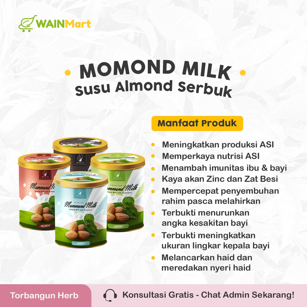 Mommond Milk Premium : Minuman Enak Pelancar ASI Booster Almond Torbangun Momond Momon milk premium-2