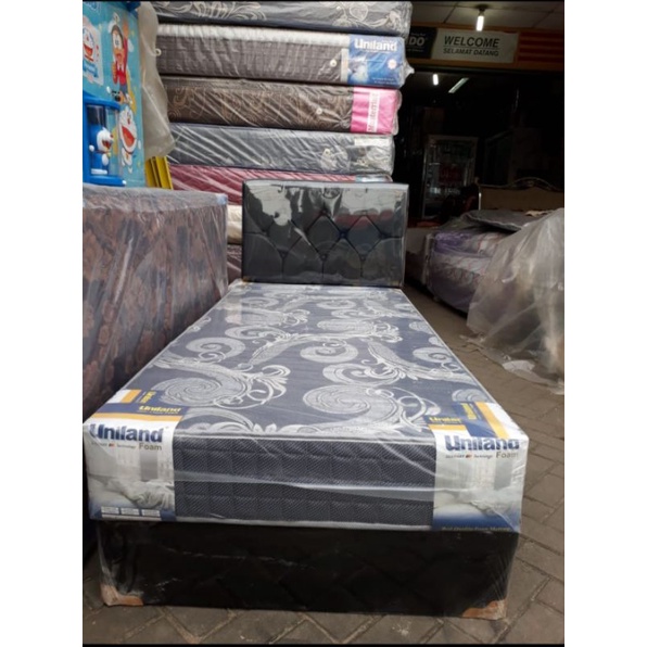 1set Kasur Busa Uniland Ortho/Orthopedic dengan Divan Oscar Gantung
