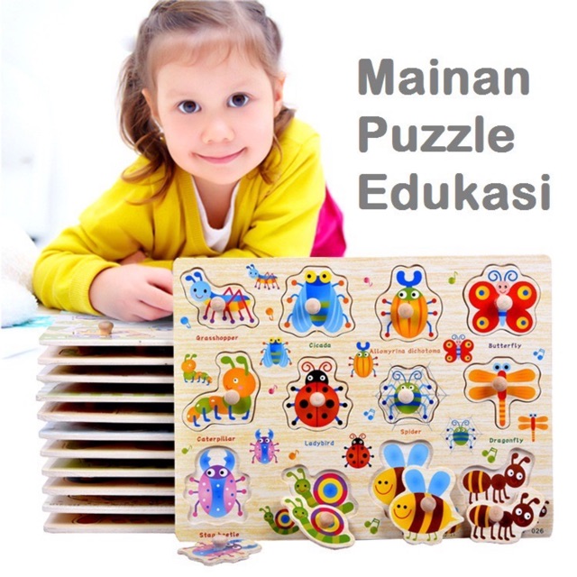 WOODEN KNOB / mainan puzzle knob murah/ puzzle background puzzle kayu