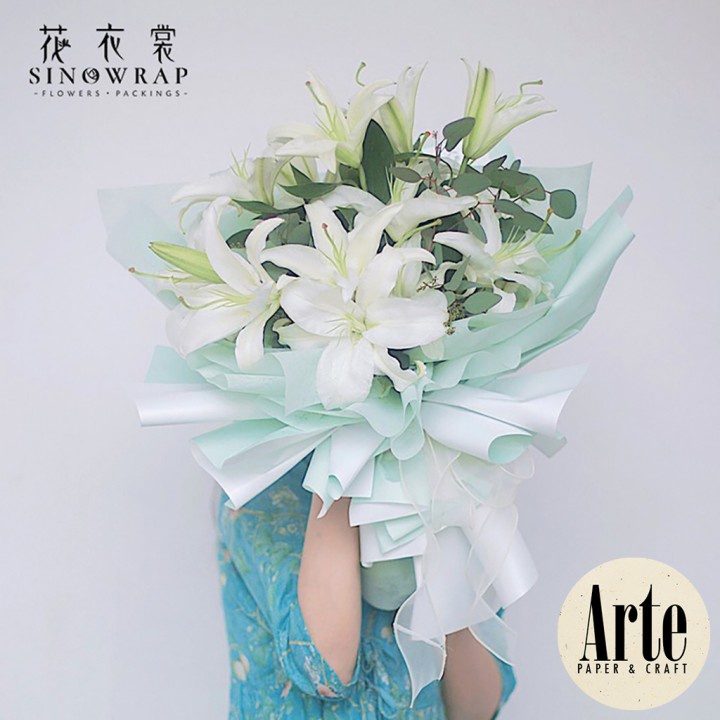 

iDk90 20 Lembar Pita Dual Tone Putih Kertas Buket Korea Bunga Flower Wrapping Paper Kado Pembungkus