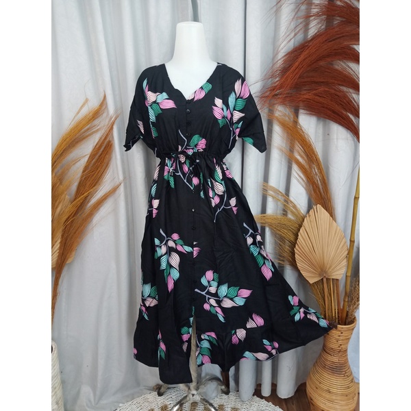 DASTER BALI SENORITA PANJANG BUSUI FRIENDLY-Daun Black