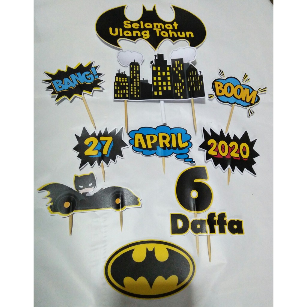 Custom Sticker Topper Cake Batman