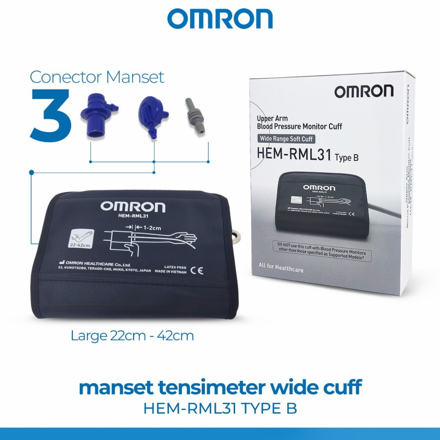 Manset Tensi Omron Large 32-42 cm  HEM -RML31 / Manset Omron Jumbo