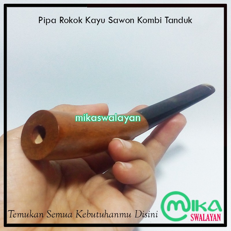Pipa Rokok Kayu Sawo Kombinasi Tanduk Kerbau | Pipa Roko