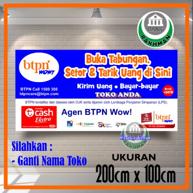 Spanduk Banner Btpn Wow Ukuran 2m X 1m Shopee Indonesia