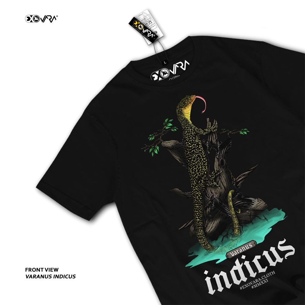 T-SHIRT/KAOS REPTILE/BAJU REPTILE EXOVARA CLOTH TYPE VARANUS INDICUS/MANGROVE MONITOR