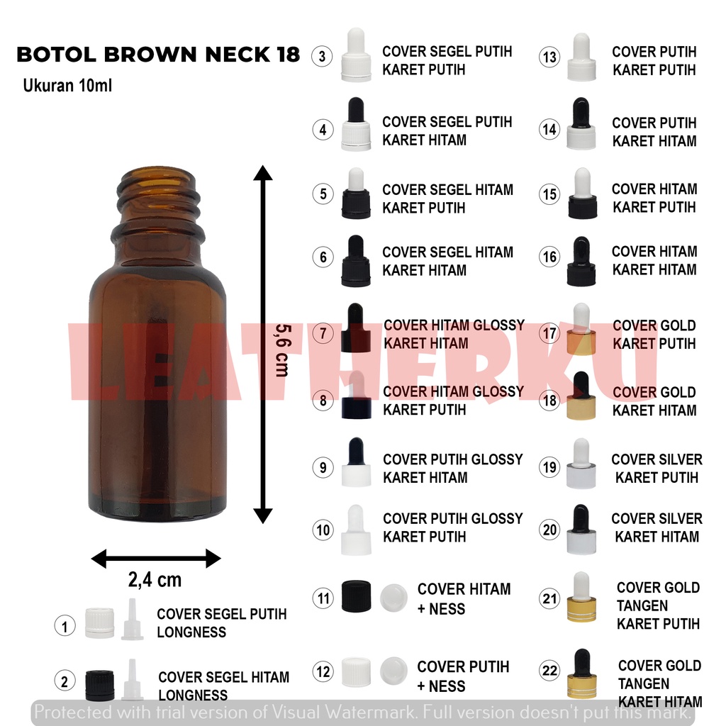 Botol Kaca Pipet Import 10 ML Brown