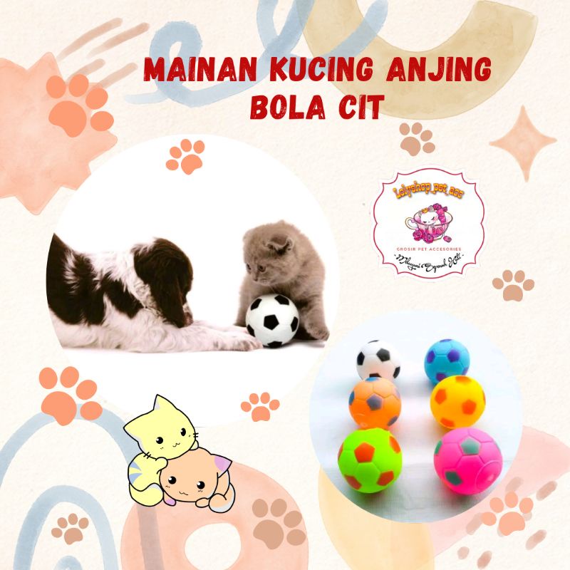 MAINAN KUCING ANJING BOLA KARET BUNYI CIT