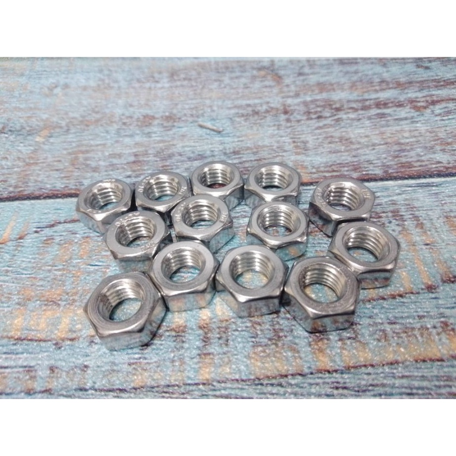 Mur SS 304 Hex Nut mm M12  Mur Stainless