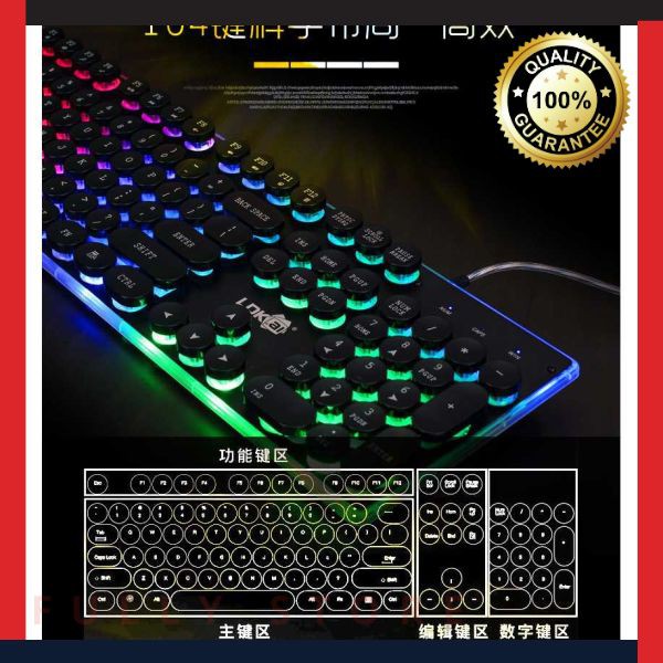 Promo LDKAI Retro Punk Mechanical Keyboard RGB - CK10 Keren