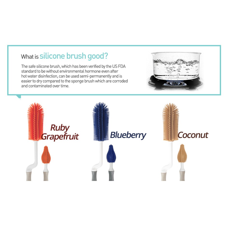 Mother-K Silicone Brush 2 Kinds of Set (Sikat Botol)
