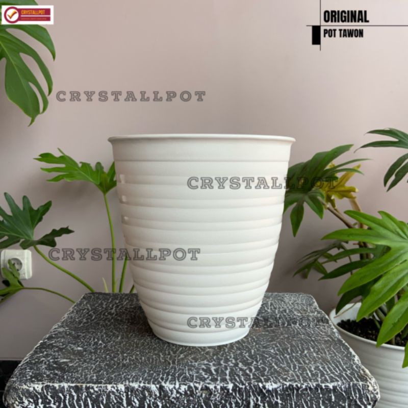 Pot bunga tawon putih tinggi (PIRUS) 21cm - original