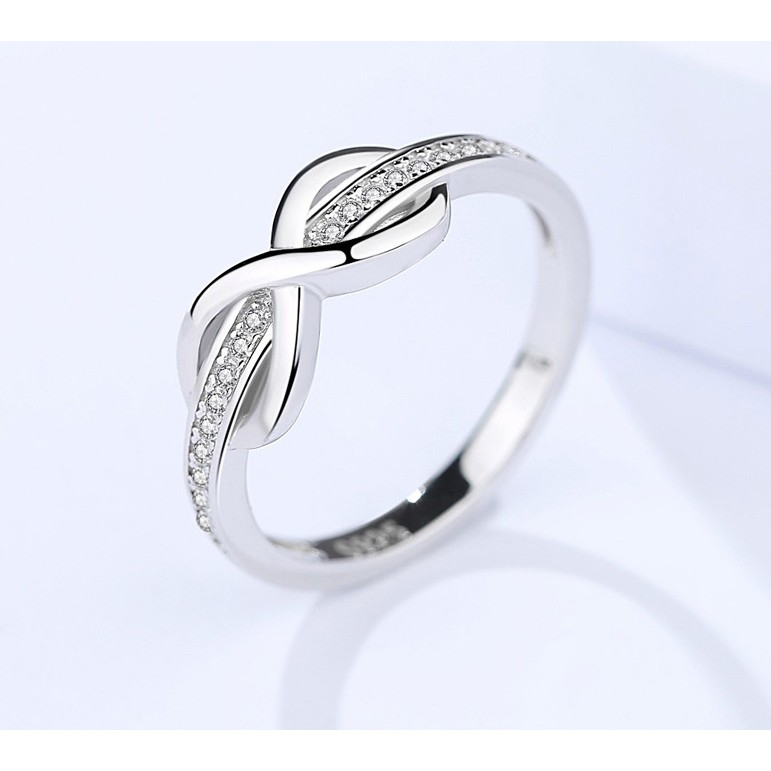 Cincin Perak Wanita Pria Couple Asli S 925 Lapis Rhodium Cocok Kawin Nikah tunangan hadiah RS045